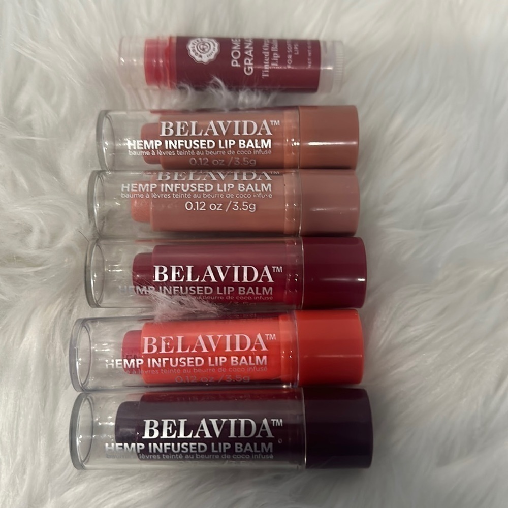 Bella Vita hemp infused tinted lip balm and     Woolzie’s lip balm NEW